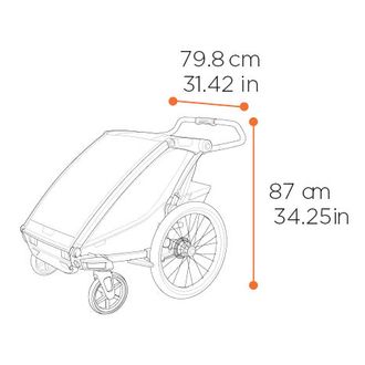 Thule Chariot Sport double 2 dimensions