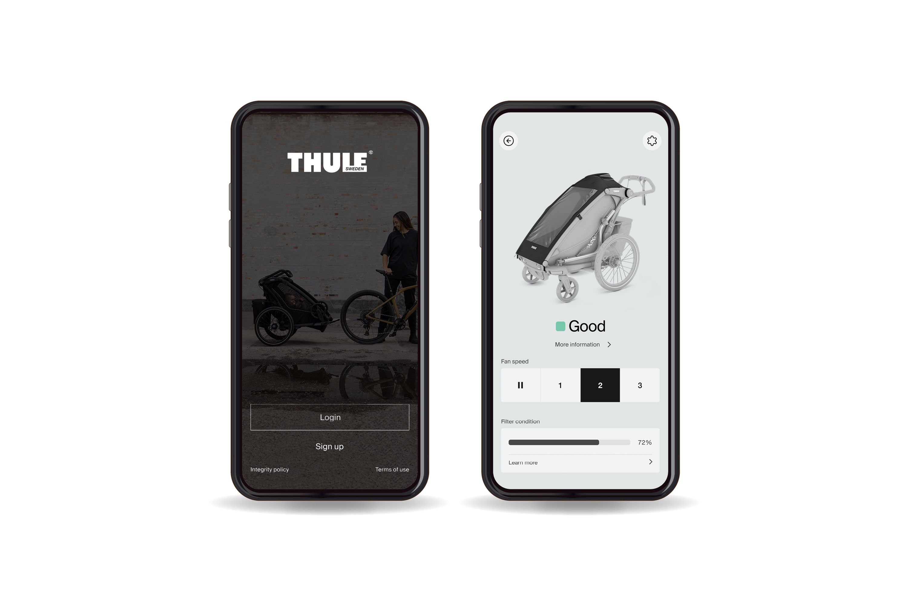 Thule Chariot air purifier cover feature - Keep track with the Thule app