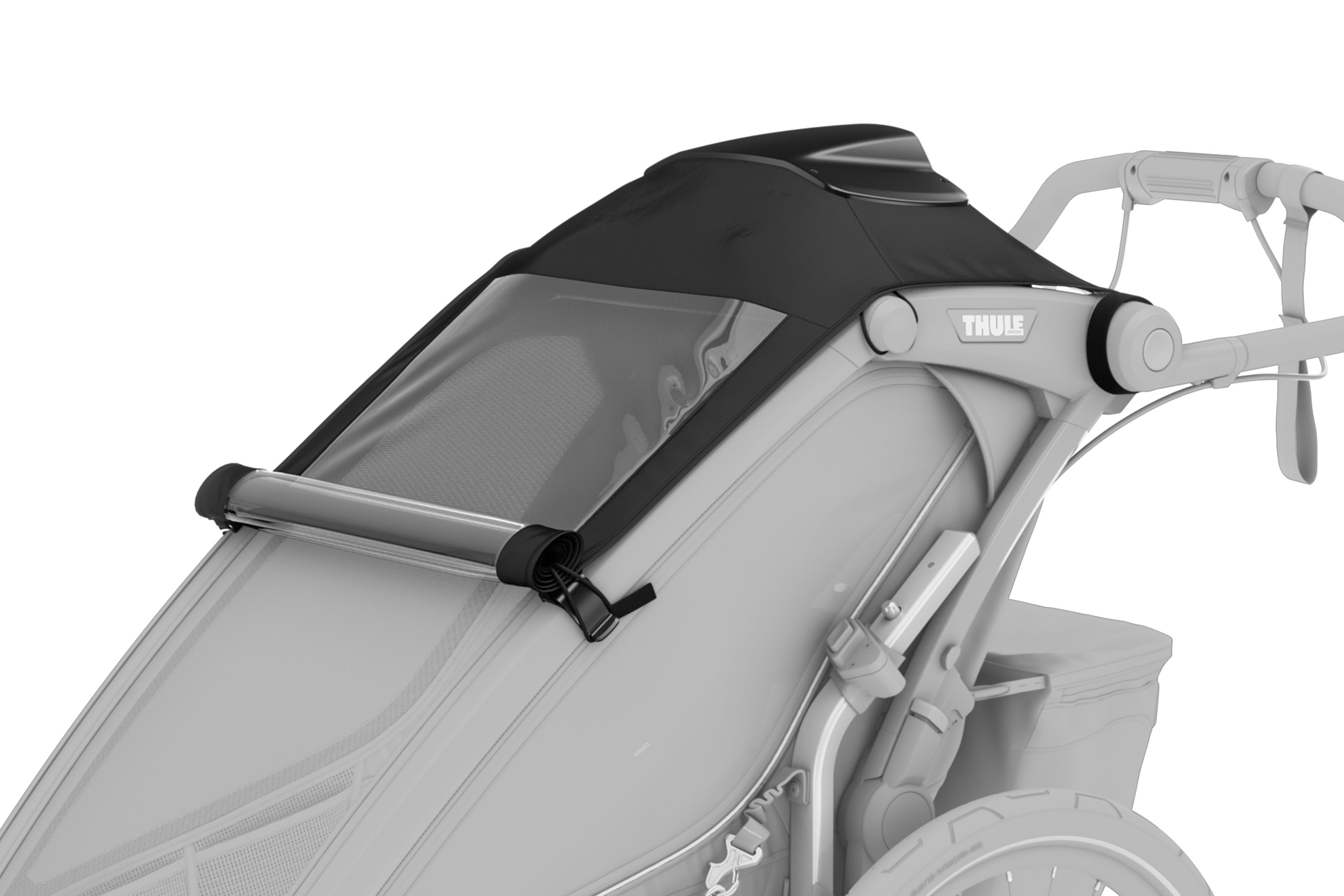 Thule Chariot air purifier cover feature - Works with open cover
