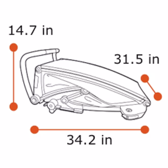 Thule Chariot Lite 2 - Folded dimensions