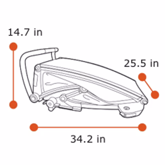 Thule Chariot Lite - Folded dimensions