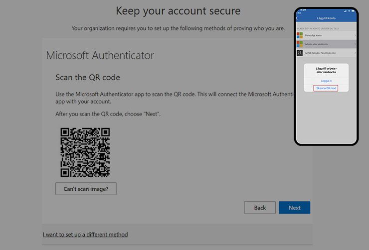 Scanne den QR-Code.