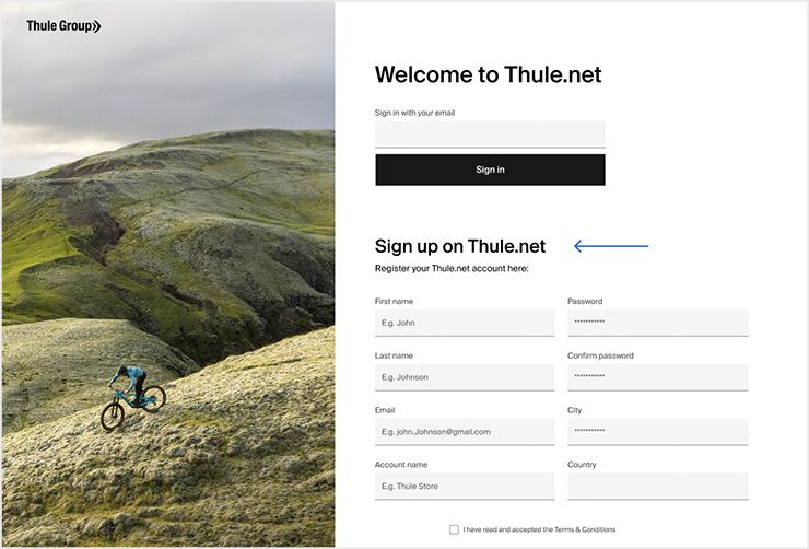 Fill in the form and set up your account.